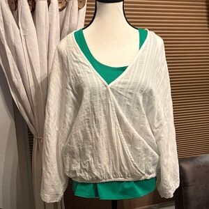 Women's White Layered Top/cover up